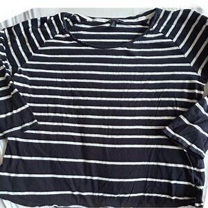 Tommy Hilfiger Striped Navy and White Women's Top